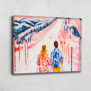 Tableau Avec Skieurs