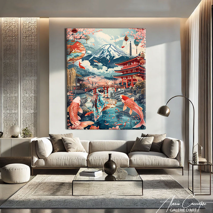 Tableau Paysage Japon – mise en situation