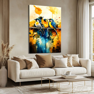 tableau oiseau abstrait