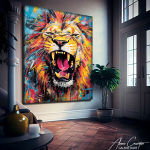 TABLEAU LION ACRYLIQUE
