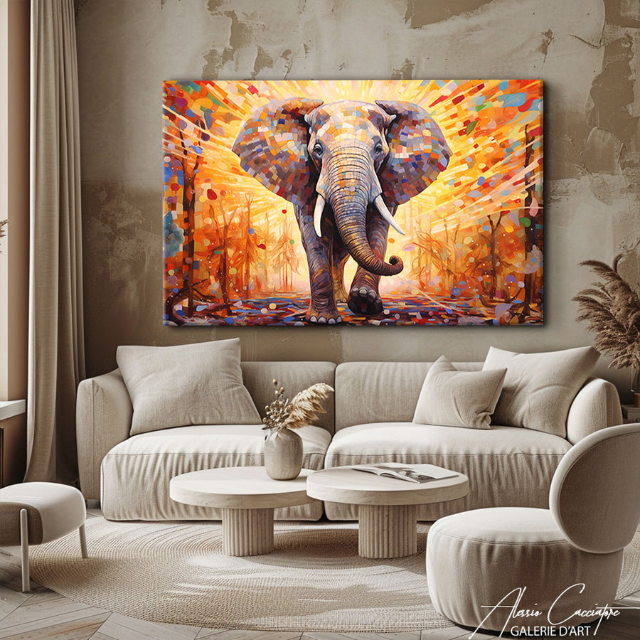 Peinture sur Toile Éléphant – mise en situation