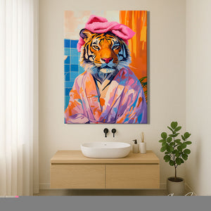 tableau dans salle de bain