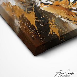 TABLEAU TIGRE ABSTRAIT OR AlessioCacciatore