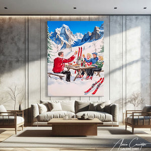 Peinture Vintage Ski