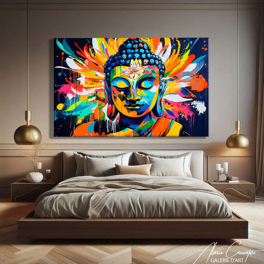 TABLEAU BOUDDHA RECTANGULAIRE Alessio Cacciatore – mise en situation