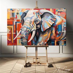 tableau peinture acrylique elephant