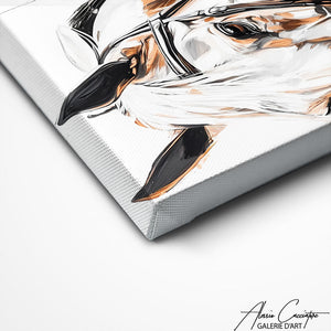TABLEAU CHEVAL BLANC DESSIN AlessioCacciatore