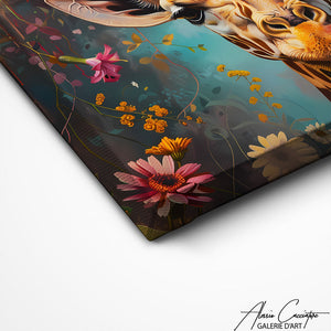 TABLEAU GIRAFE FLEURS Alessio Cacciatore