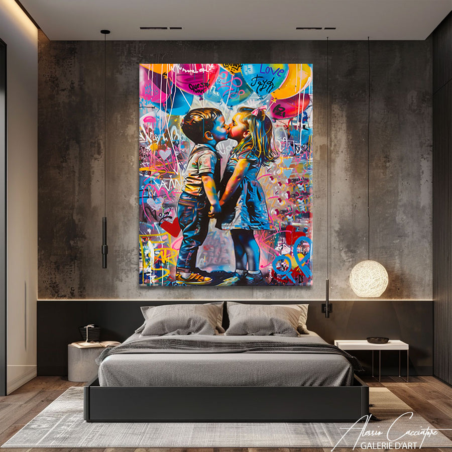 Tableau Banksy Street Art – mise en situation