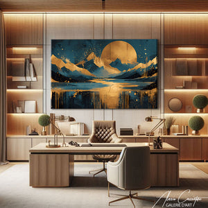 Tableau Abstrait Noir et Or