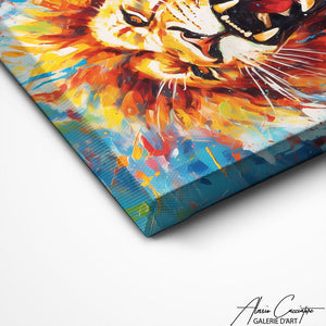 TABLEAU LION PEINT Alessio Cacciatore