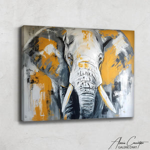 Tableau Abstrait Orange et Gris