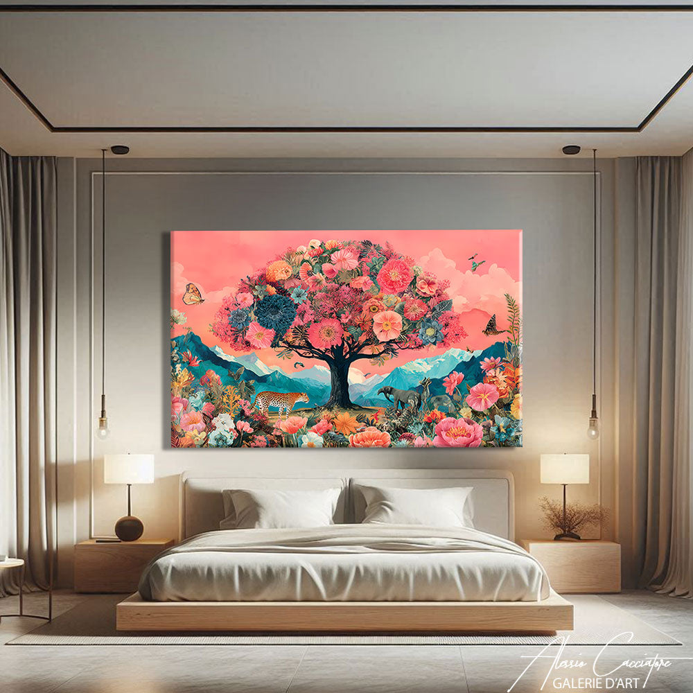 Tableau Arbre Rose