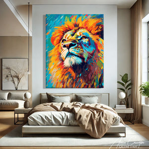 tableau lion pop art