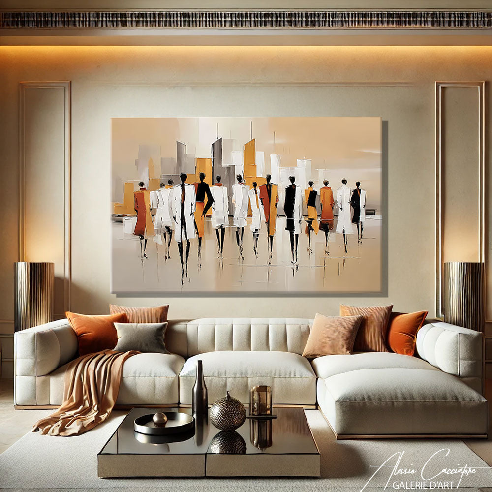 Tableau Abstrait Beige