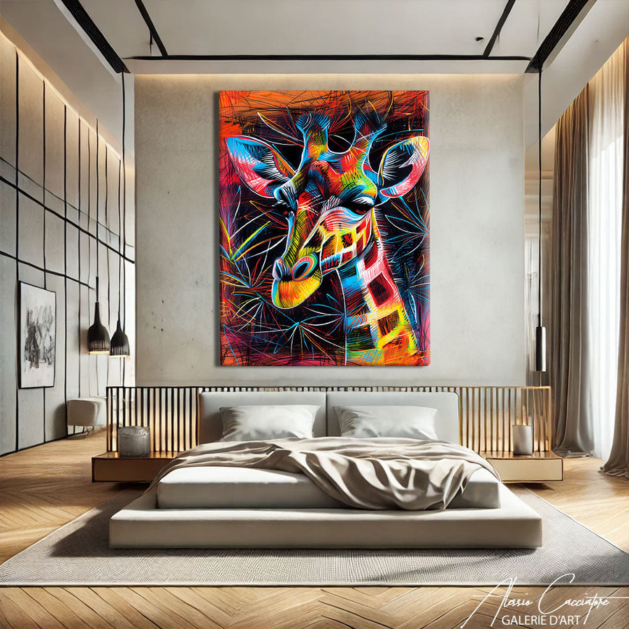 TABLEAU DESSIN GIRAFE Alessio Cacciatore – mise en situation
