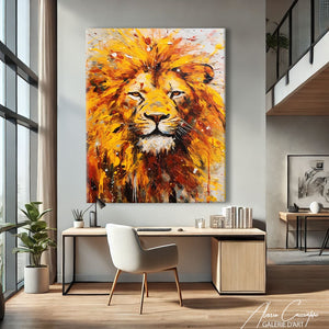 TABLEAU LION COLORÉ