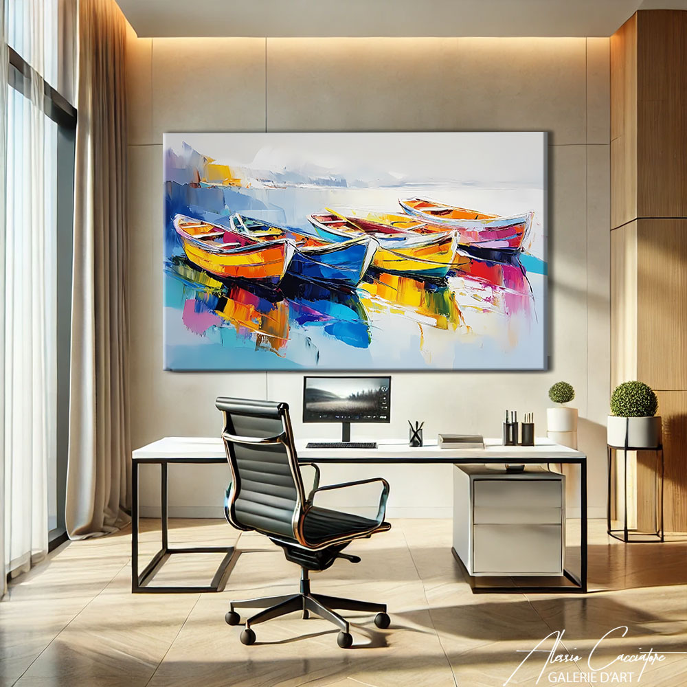 TABLEAU BARQUE SUR L'EAU