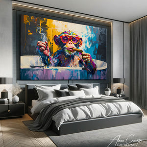Tableau Singe Baignoire