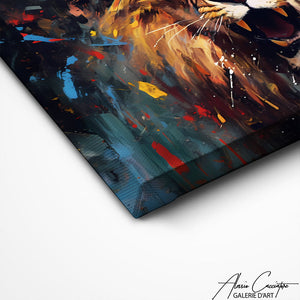 TABLEAU LION PEINTRE Alessio Cacciatore