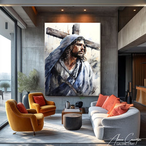 tableau jesus abstrait