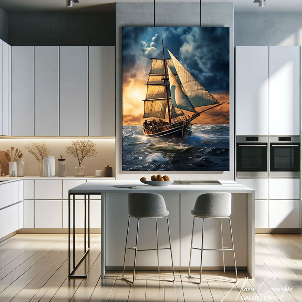 tableau bateau tempete