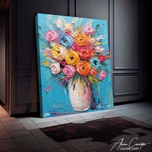 tableau pivoine rose