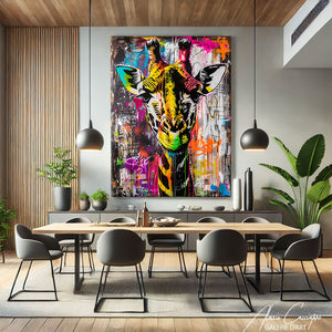Tableau Girafe Coloré