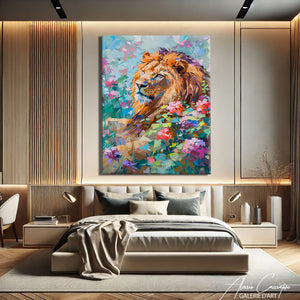 TABLEAU LION COULEUR