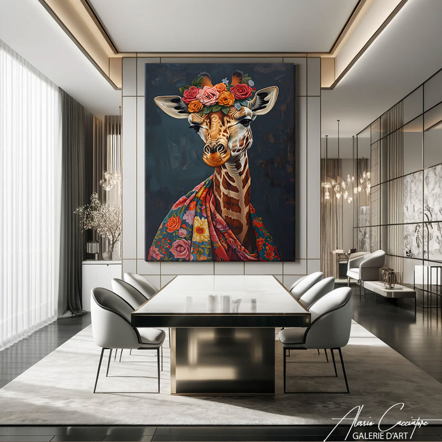 Toile Photo Girafe – mise en situation