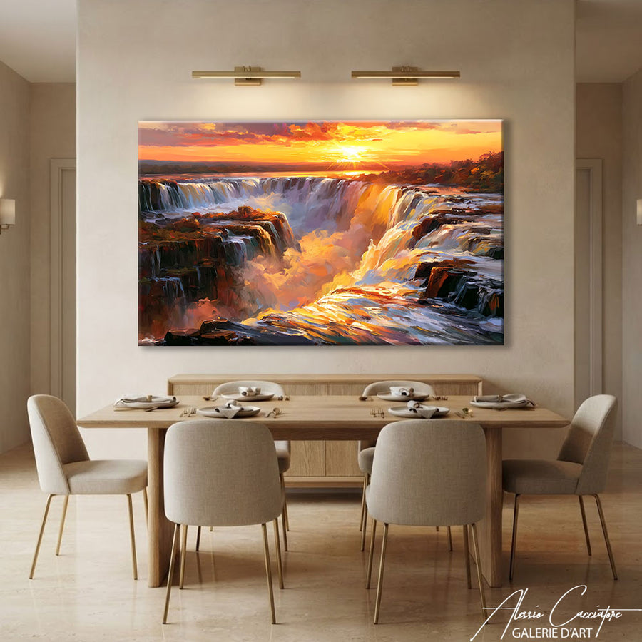 Affiche Peinture Cascade D'eau – mise en situation