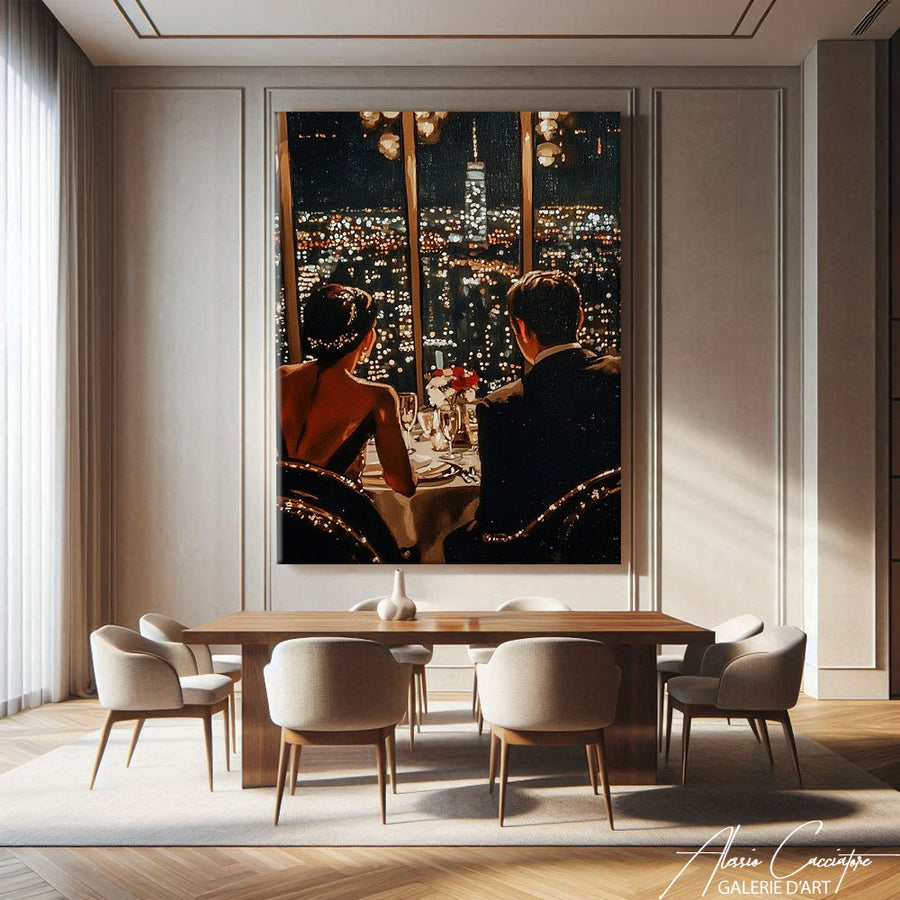 tableau moderne luxe salon – mise en situation
