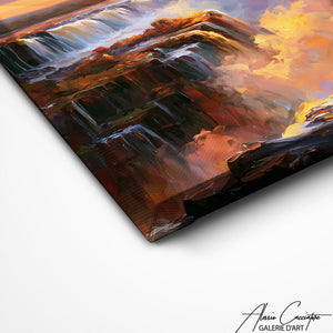 Art Mural Peinture Cascade D'eau