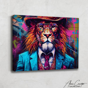 TABLEAU LION SMOKING