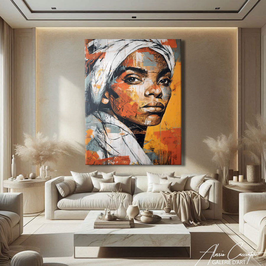 TABLEAU PORTRAIT FEMME AFRICAINE – mise en situation