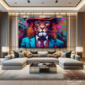 TABLEAU LION SMOKING