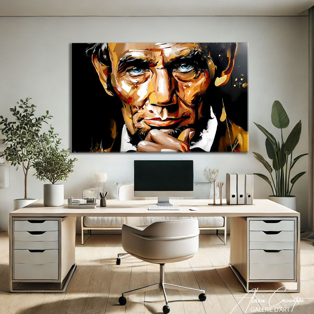 Tableau Abraham Lincoln Abstrait