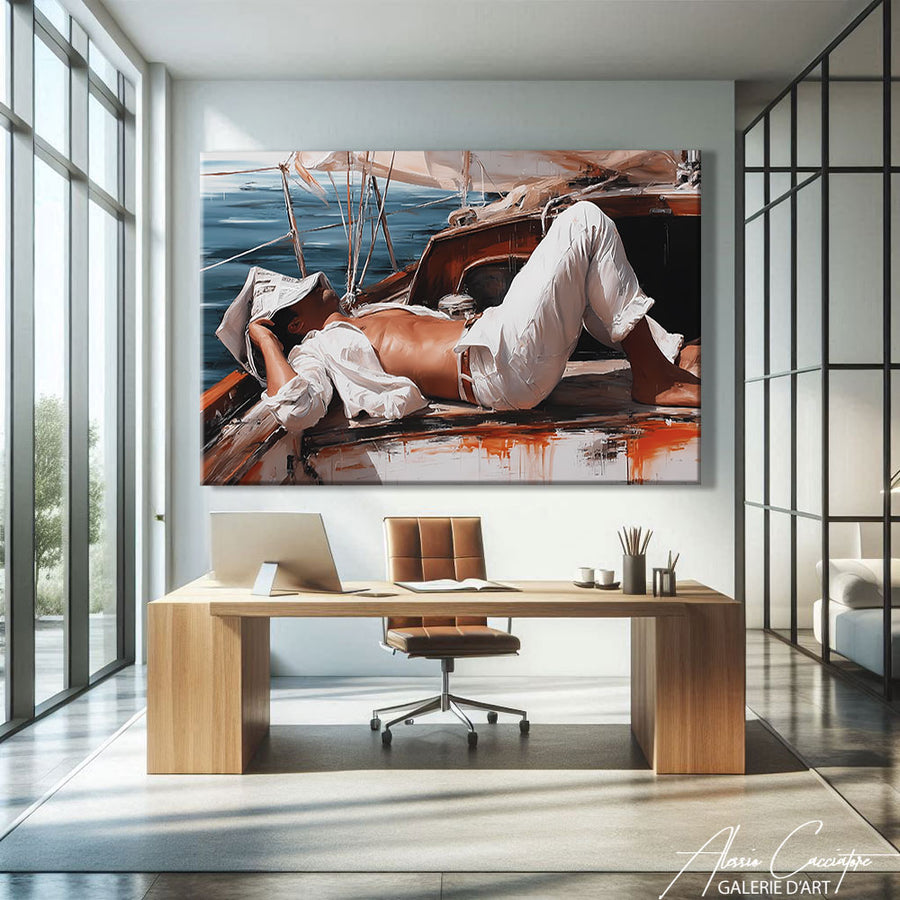Tableau luxe voilier – mise en situation