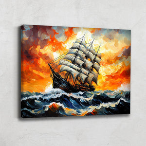 TABLEAU MARINE COUCHER DE SOLEIL