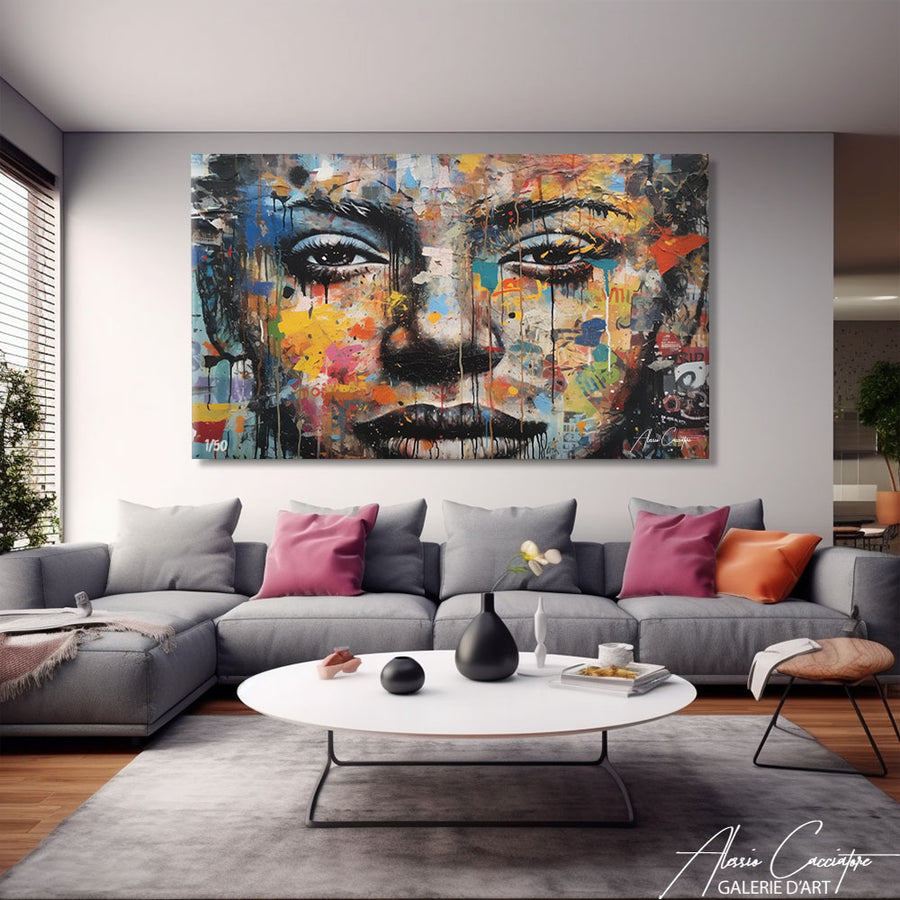 tableau street art luxe – mise en situation