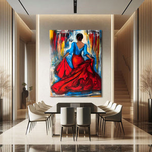 TABLEAU DANSEUSE FLAMENCO ABSTRAIT