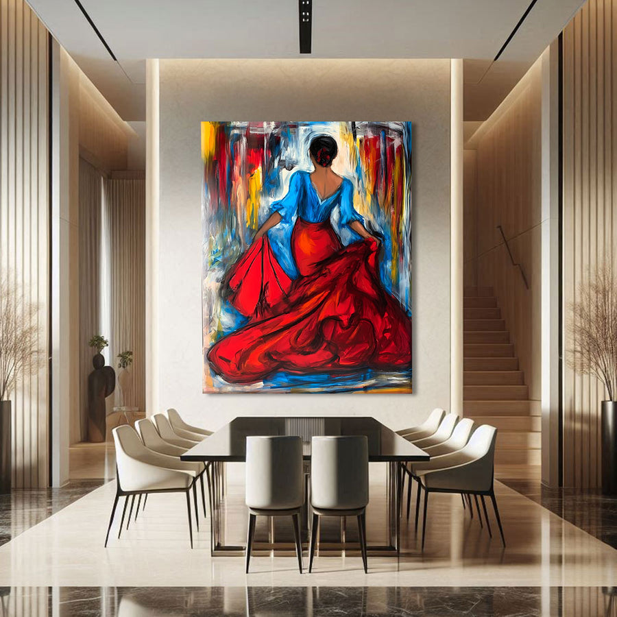 TABLEAU DANSEUSE FLAMENCO ABSTRAIT – mise en situation