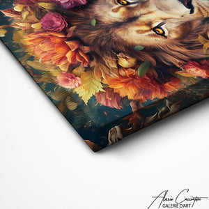 TABLEAU LION FLEUR Alessio Cacciatore