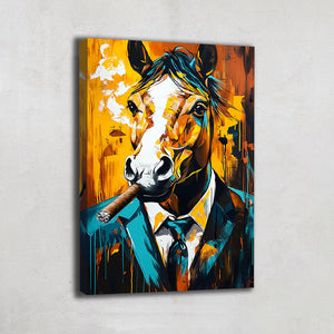 Tableau Cheval Cigare