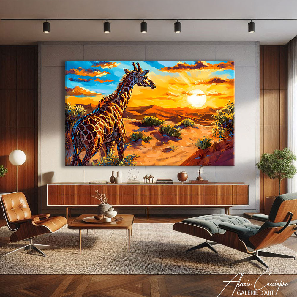 TABLEAU GIRAFE PAYSAGE