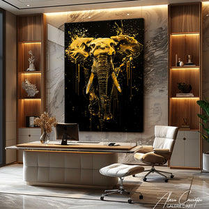 tableau éléphant abstrait