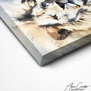 TABLEAU LION BLANC Alessio Cacciatore