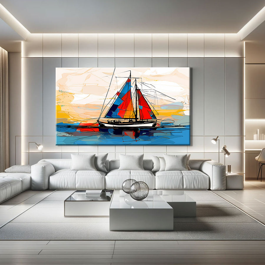 peinture bateau contemporain – mise en situation