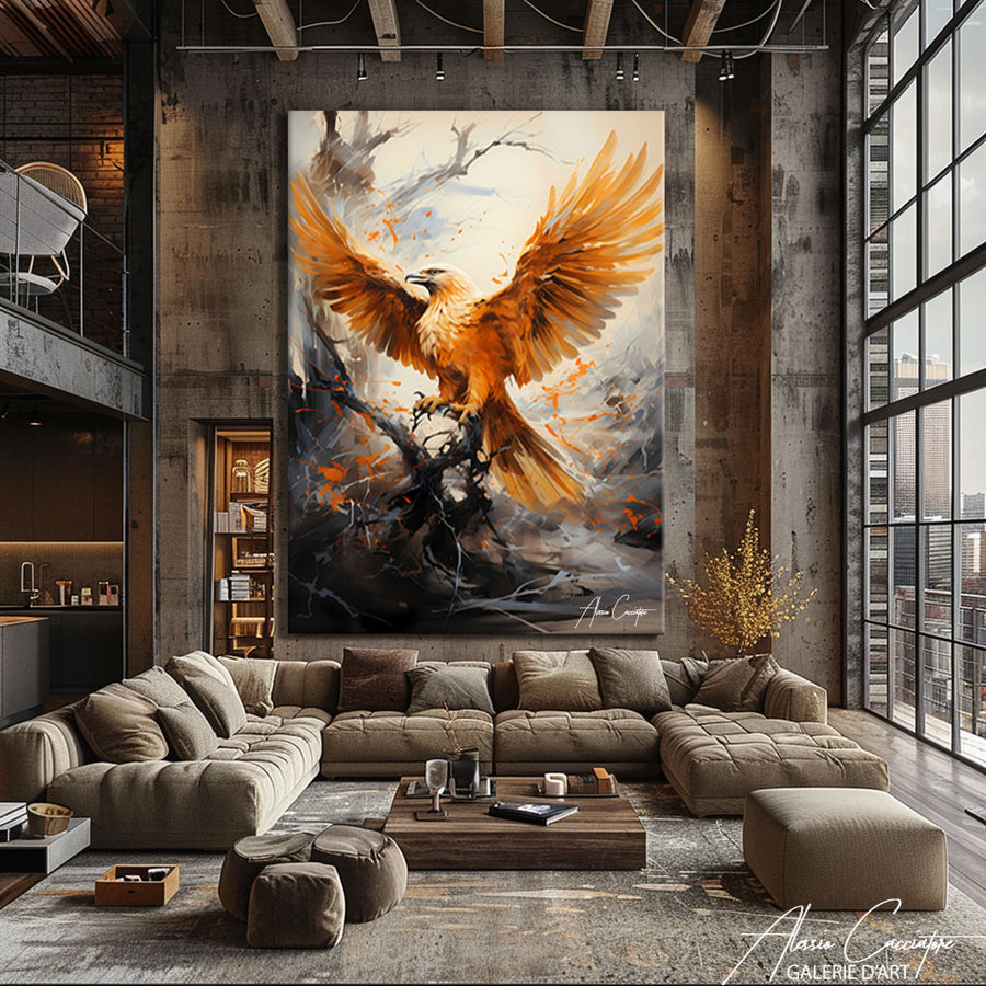 Peinture Tableau Oiseau – mise en situation