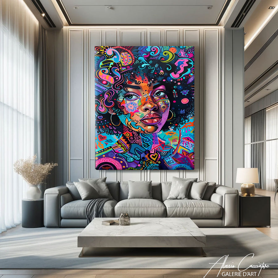 Portrait Femme Peinture Moderne – mise en situation